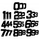 Numeri Nero o Bianco YCF - 12cm