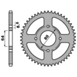 Couronne acier PBR 32 dents chaîne 420 YAMAHA PW80