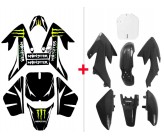 Pack Kit plastique noir + Deco Monster CRF50 Dirt Bike