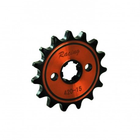 Pignon de sortie de boite Racing 420 15D 17mm Orange