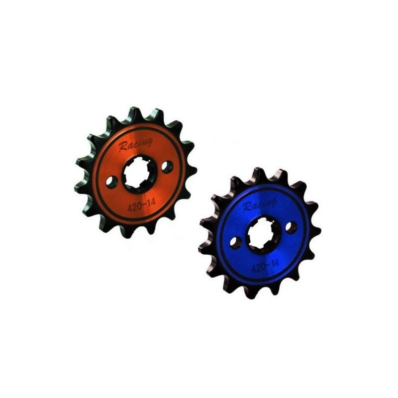 Pignon de sortie de boite Racing 420 14D 17mm Bleu