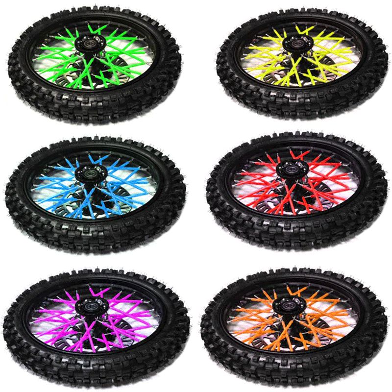 32 Couvres Rayons Vert Fluo Avant/Arrière