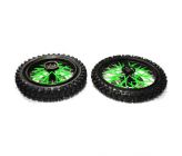 32 Couvres Rayons Vert Fluo Avant/Arrière