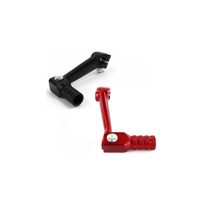 SÉLECTEUR DE VITESSE ALUMINIUM COURT NOIR/ROUGE