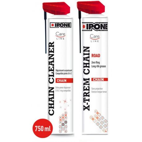 Pack Graisse de chaine / Nettoyant chaine Ipone 750ml