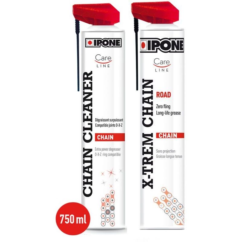Pack Graisse de chaine / Nettoyant chaine Ipone 750ml