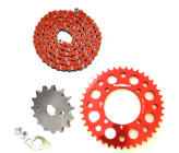 Pack Chaine CNC YCF Rouge/Rouge (420/17mm) pour Dirt Bike