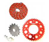 Pack Chaine CNC YCF Rouge/Rouge (420/17mm) pour Dirt Bike