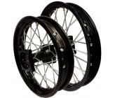 Pack de Jantes Dirt bike 16"/19" Acier Noir (axe 15mm) 