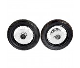 Pack de Roue Supermotard rayons 12"/12" Acier (axe 15mm)