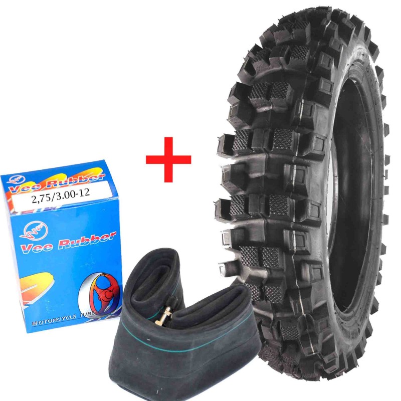 Pack Pneu Vee Rubber + Chambre a air 12" arriere