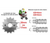 Comment mesurez sa taille de pignon de sortie de boite sur une Dirt Bike?