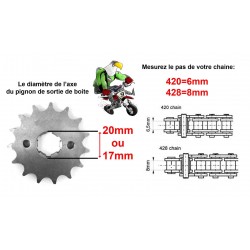 Comment mesurez sa taille de chaine sur une Dirt Bike, Pit Bike?