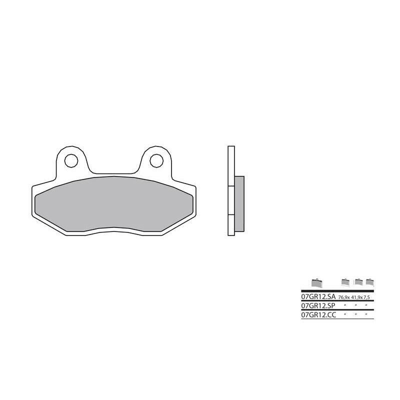 Plaquettes de Frein BREMBO 07GR12CC Carbone Céramique