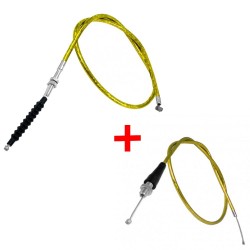 Cable D'accélérateur + Cable Embrayage en Prise Jaune pour Dirt Bike