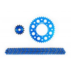 Kit chaine 420 CNC Bleu 