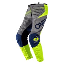 Pantalon O'NEAL Element Factor Gris/Bleu/Jaune (2022)