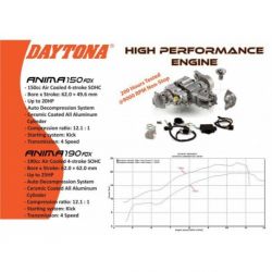  Moteur daytona anima 150cc V2 FDX avec décompresseur automatique