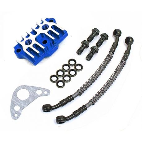 Adaptateur Radiateur 4Perf avec durite 230mm vis et joints Adaptateur Radiateur 4Perf avec durite 230mm vis et joints