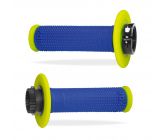 Poignées 708 Lock on Jaune Fluo/Bleu Electrique 22/25mm