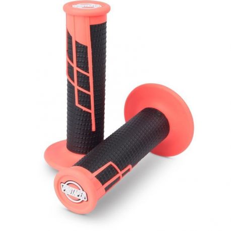 PRO TAPER Waffle Grips - Fluo Red/Black