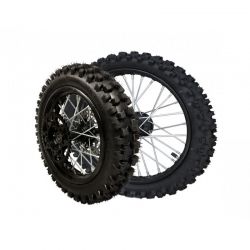 Pack Roue Complete 12"/14" Acier (Axe 12mm) pour Dirt Bike