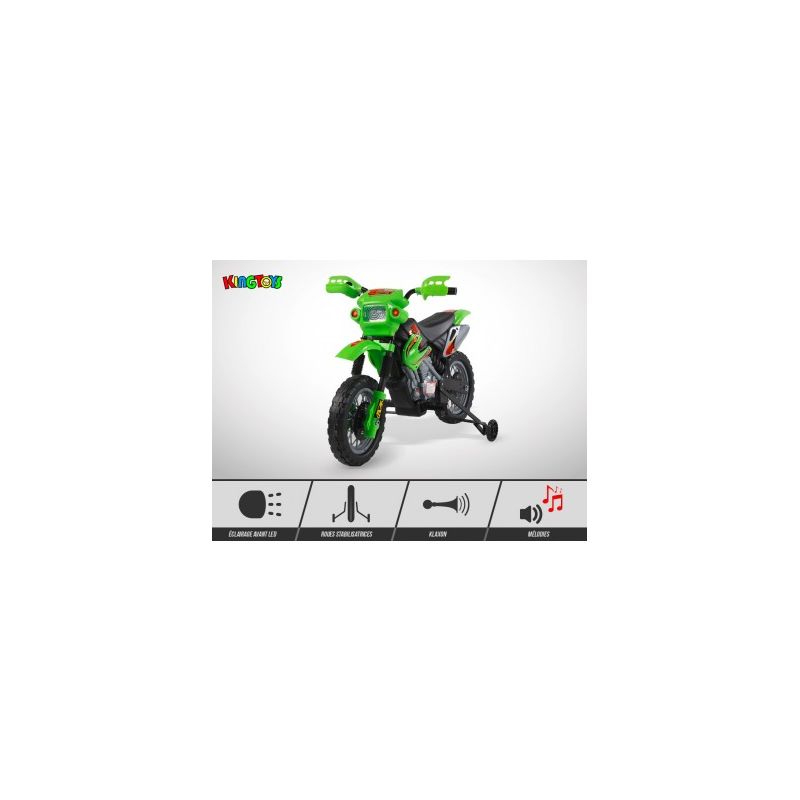 Moto Electrique Enfant KINGTOYS - Cobra 18W - Vert