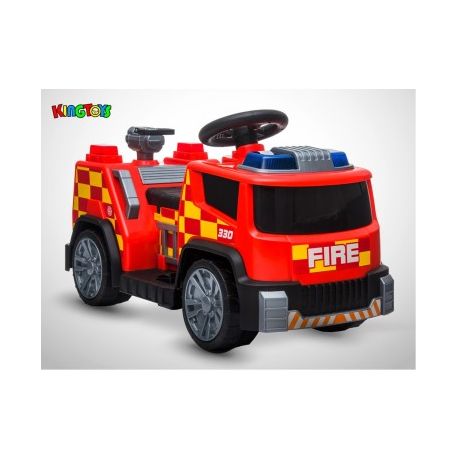 Camion Electrique Enfant KINGTOYS Pompier 22W - Rouge