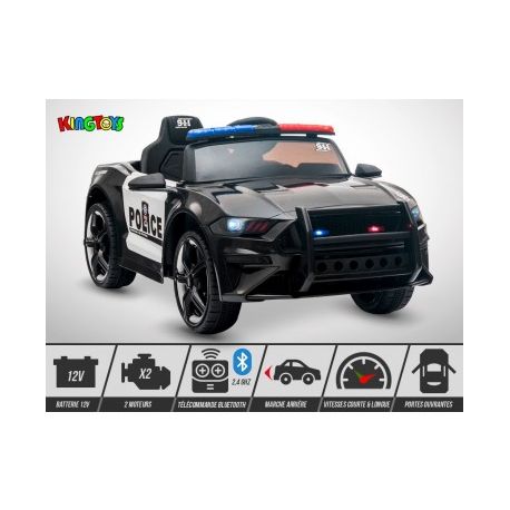 Voiture Electrique Enfant KINGTOYS Mustang 60W - Police