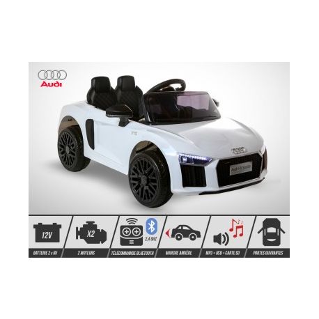 Voiture Electrique Enfant KINGTOYS Audi R8 Spyder 40W - Blanc