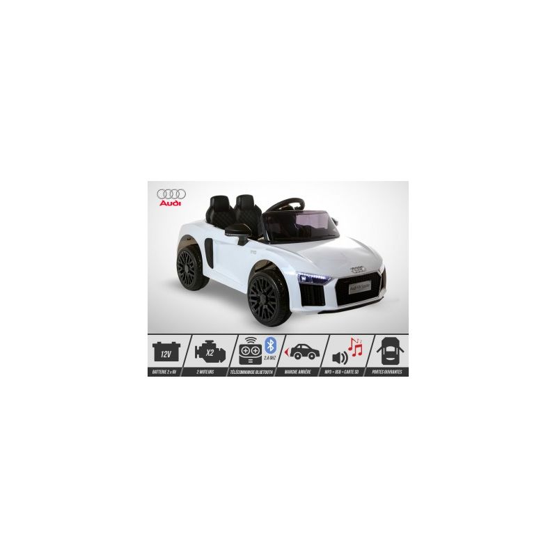 Voiture Electrique Enfant KINGTOYS Audi R8 Spyder 40W - Blanc