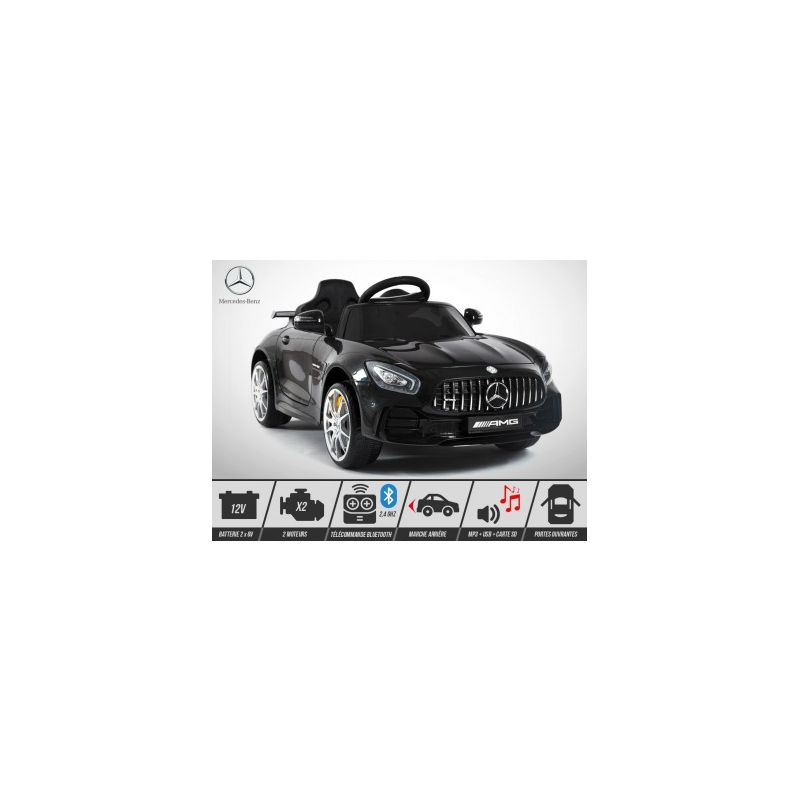 Voiture Electrique 1 Place Enfant KINGTOYS Mercedes GT-R AMG 70W - Noir