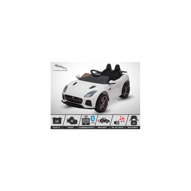 Voiture Electrique 2 Places Enfant KINGTOYS Jaguar F-TYPE SVR 50W - Blanc