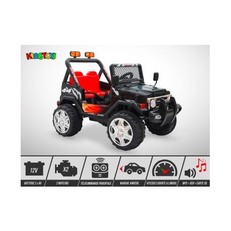 Voiture Electrique 2 Places Enfant KINGTOYS 4x4 Moutain 70W - Noir