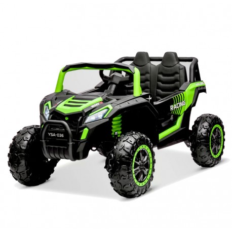 Buggy elettrico bambini + Telecomando 1 posto 12V 4x25Watt UTV-MX - Verde