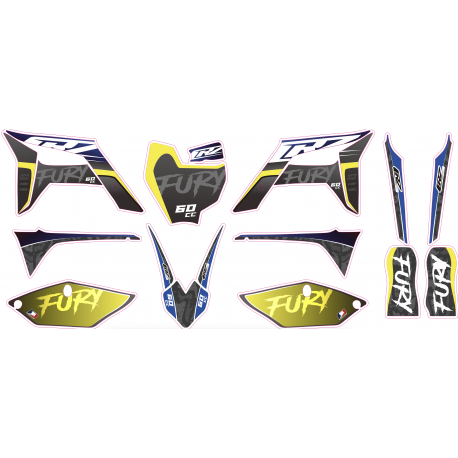 Kit décoration complet CRZ Fury 60cc - Jaune