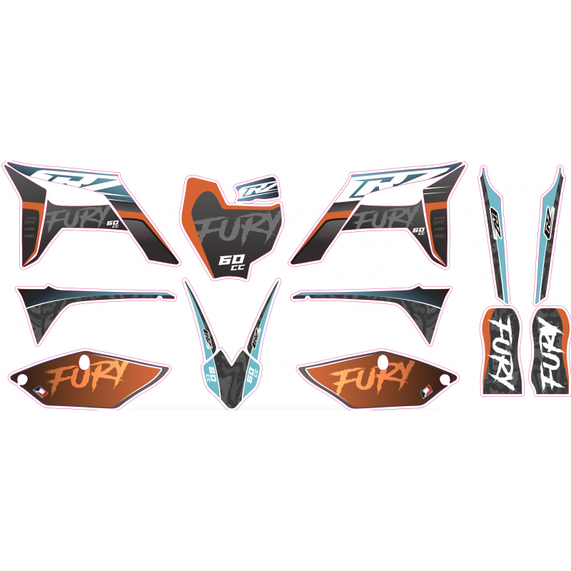 Kit décoration complet CRZ Fury 60cc - Orange