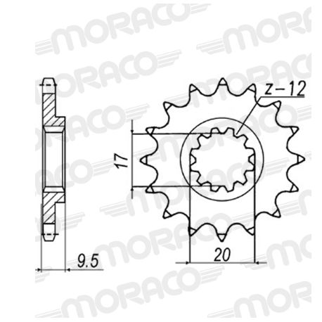 GEARBOX OUTPUT SPROCKET 14 teeth
