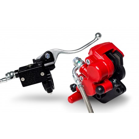 Kit freno anteriore a doppio pistoncino - 51mm - Rosso