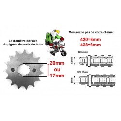 Pack Chaine CNC YCF Rouge/Rouge (420/17mm) 