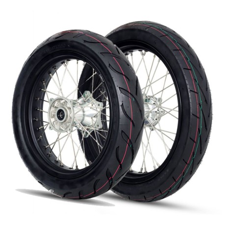 Set di ruote complete Supermotard - 17"/17" - Alluminio