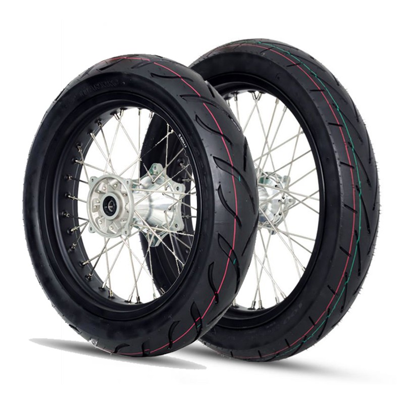Pack de roue complète Supermotard - 17"/17" - Aluminium