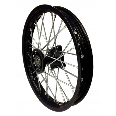 Roue Avant 14" Noir acier 15mm Dirt Bike