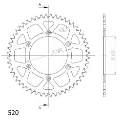 Couronne aluminium Motocross - SUPERSPROX - 520 (45, 50, 52 dents)