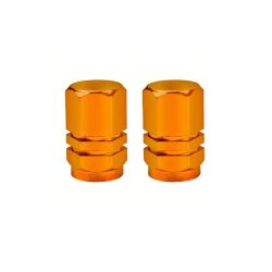 Valve Cap - x2 - CNC Orange
