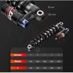 Amortisseur FASTACE BDA53RC 265MM 550LBS SUR-RON LIGHTBEE