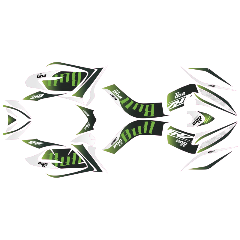 Kit decorazioni QUAD CRZ BULL 200cc - Verde Kit decorazioni QUAD CRZ BULL 200cc - Verde