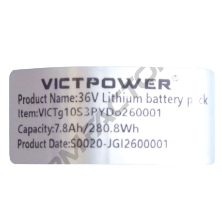 Batteria litio - Bici senza pedali - 36v 7.8Ah