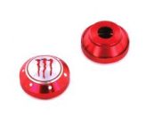 2x Cache Ecrou Aluminium - Rouge