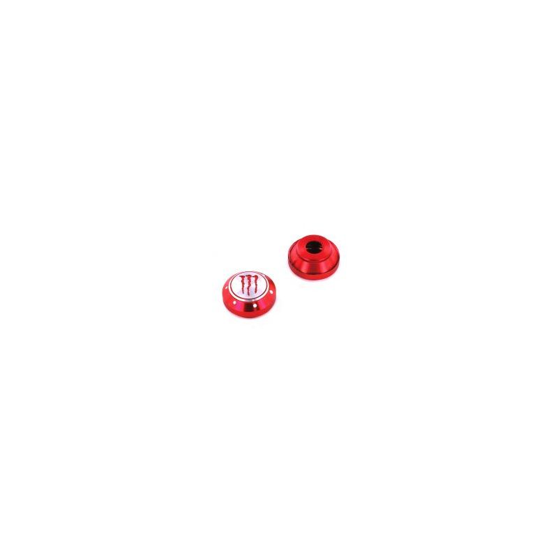 2x Cache Ecrou Aluminium - Rouge 2x Cache Ecrou Aluminium - Rouge